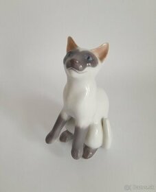 Porcelánová figurka - siamská kočka - Kodaň - 1