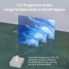 Android projektor 4000 lumens, 1080P HD video, 40-170"