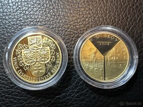 dvojička zlatá medaila SR + ČR - 100.výročie ČSR - 1
