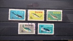 Poštové známky č.166 - Severná Kórea - ryby