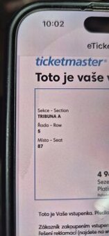 Imagine Dragons vstupenka 2ks
