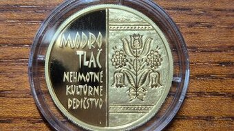 Modrotlač 2024 zlatá investičná minca + pamätný list