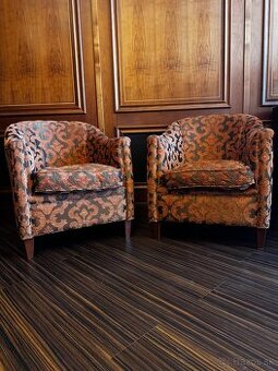 Sada 2 čalunených kresiel s látkou