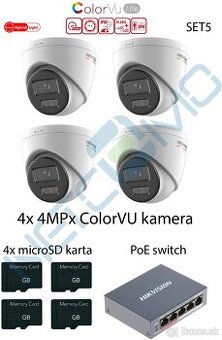 4x 4MPx ColorVU kamerový set Hikvision + microSD