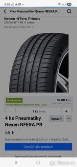 Nove letne pneu Nexen NFERA PRIMUS 215/60 R17 96H