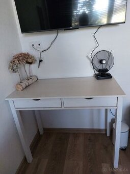 Biely písací stôl s 2 zásuvkami