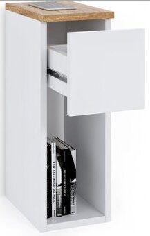 Nočný stolík so zásuvkou a poličkou s rozmermi 20x30x55cm