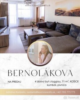 Na predaj 4i byt Bernolákova ulica
