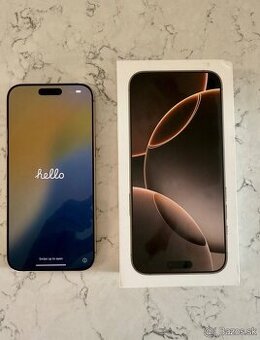 iPhone 16 pro max 256 gb. Púštny titán