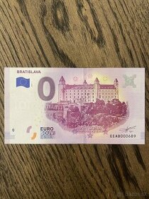 0€ bankovka Bratislavsky hrad 2018