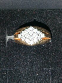 Zlaty damsky prsten Diamanty Punc 0,585 Rozmer 55 - 1