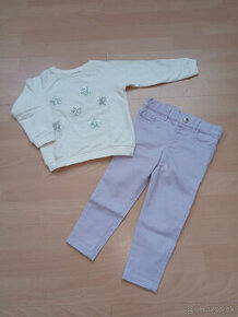Detské riflové nohavice značky F&F  92 + biela mikina 92