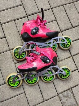 Predám rýchlostné inline korcule Luigino STRUT pink