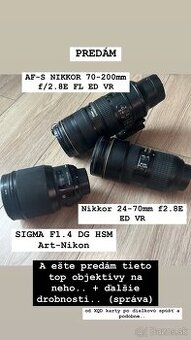 Predám objektívy na Nikon