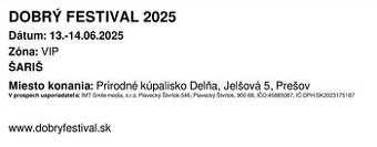 Dobrý festival 2025, VIP permanentka