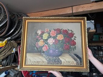 Obraz Malba Painting kvety vo vaze E. Bilic