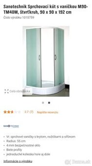 Sprchový kút s vaničkou