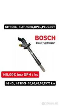Repasované vstrekovače BOSCH 1.6 HDi,1.6 TDCi-55,66,68,73 kw