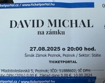 Michal David koncert Pezinok