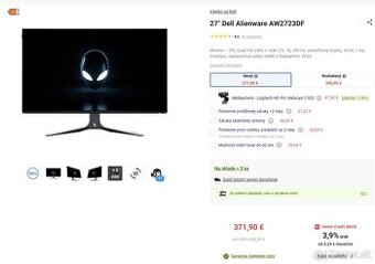 27" Herný monitor AW2723DF 280Hz 2560 × 1440