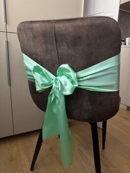 Saténové stuhy 15x220cm mentolova zelena a behúne