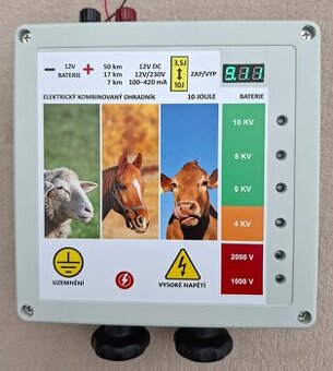 Elektrický, ohradník, oplotok, solár 12V/230V 10J
