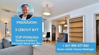 PRENÁJOM: 3-izbový mezonetový byt, Štefana Králika 5, Devíns