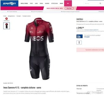 Predám Ineos kombinéza Castelli PRO TEAM SANREMO 4.1 S.SUIT