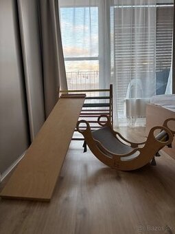 Montessori hojdačka, trojuholnik, smykacka a preliezka - 1