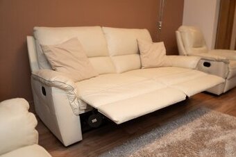 Kožená sedačka 3+2+1, maslová farba