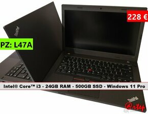 Notebook Lenovo ThinkPad - i3/24GB RAM/500GB SSD/ Win 11 Pro