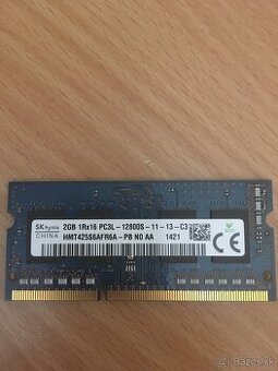 2GB DDR3 RAM - PC3-12800 - 1600MHz - SODIMM - Hynix RAM