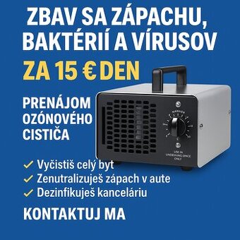 Zbav sa zápachu, baktérií a vírusov za 15 € denne – prenájom