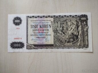 predám starú bankovku Slovenský štát