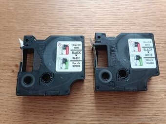 Páska do štítkovača Dymo D1, biela/čierna, 12 mm