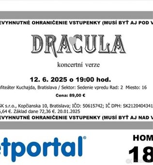Dracula koncertná verzia 12.6.2025