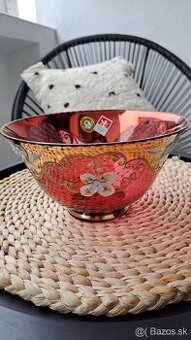 Bohemia Borské sklo misa výška 11cm, priemer 20cm