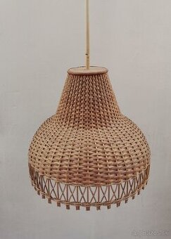 Retro pruteny pleteny luster lampa vintage