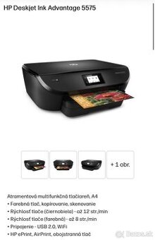 HP Deskjet Ink Advantage 5575 + stolček Ikea