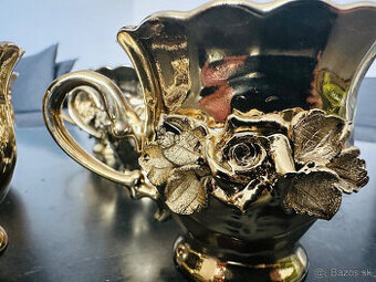 Kávová súprava zlatá- krásny Shabby chic 12 dielny set