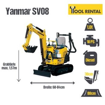 Prenájom Dumper Bager Pila Vibracna doska rotavator vozik