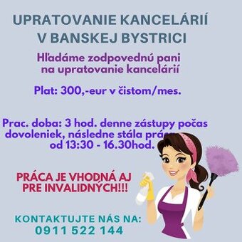 Upratovanie v BANSKEJ BYSTRICI