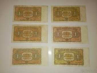 BANKOVKY 1 KČS 1953, RŮZNÉ VARIANTY, NEPERFOROVANÉ