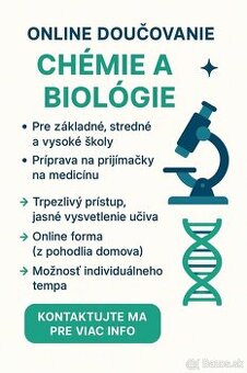 Doučovanie Chémie a Biológie