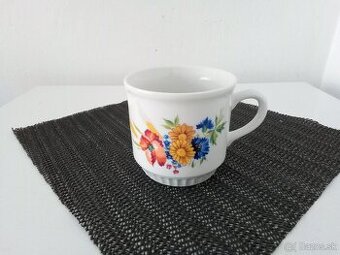 Porcelánový, retro hrnek - hrnček