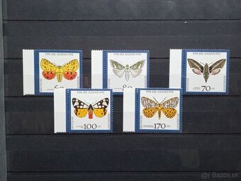 Poštové známky č.877 - Nemecko - motýle III - komplet