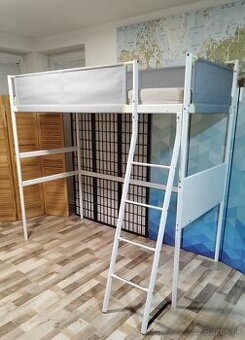 zvysena kovova postel Ikea Vitval, 90x200 cm