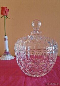 Sklenená dóza s vrchnákom / bonboniéra (V=18 cm)