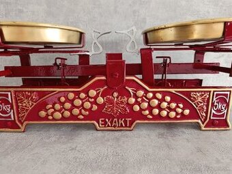 Staré 5kg dvoumiskové váhy EXAKT po renovaci. Puvodni mosazn