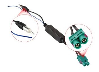 FM,AM Antena Signal Zosilňovač,Dual Fakra DIN Plug,VW